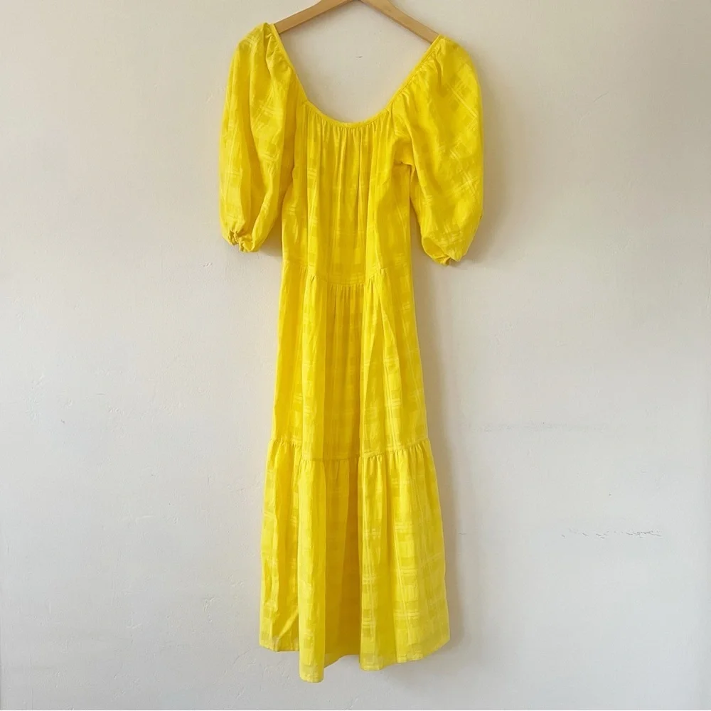 NWOT Solid & Striped Peasant Puff Sleeve Midi Dress - Picture 4 of 7